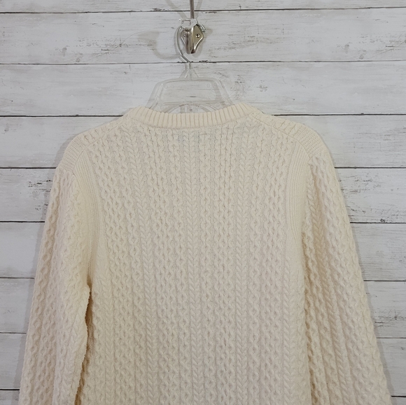 Free Assembly Men's Cream Cable Knit Fisherman Style Sweater Size Small - Picture 10 of 14